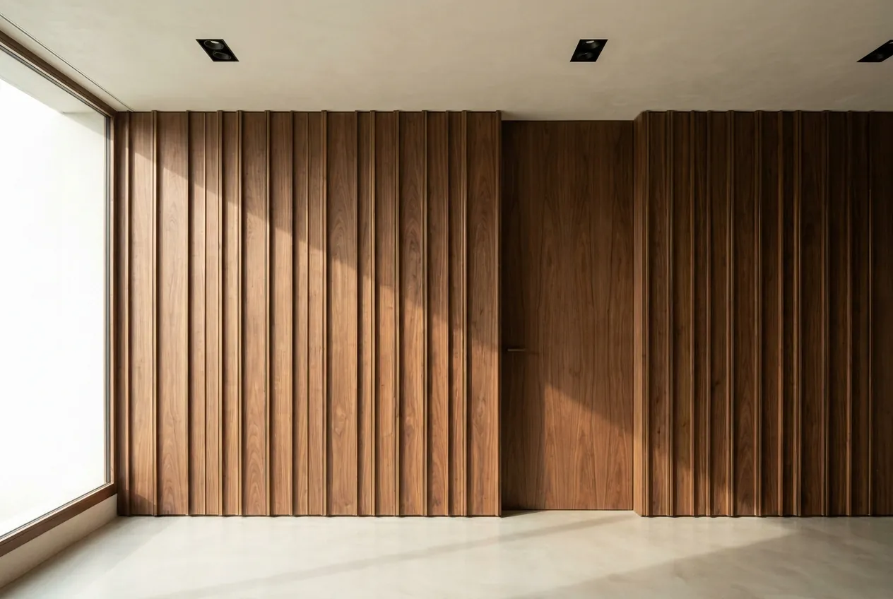 Rivestimento in legno su misura lungo una parete