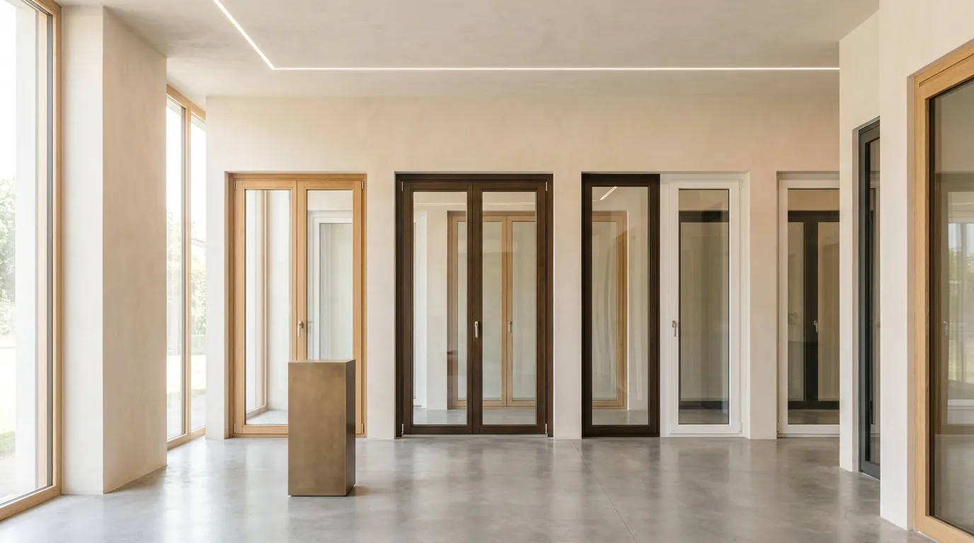 Interno dello showroom con serramenti esposti